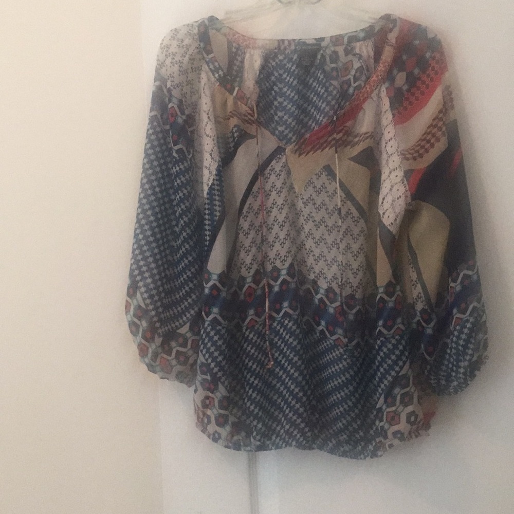 Multi colored sheer blouse